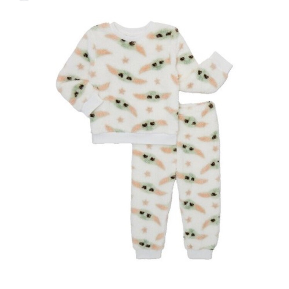 🌸406 Disney Star Wars Grogu Baby Yoda Fuzzy Sherpa Pajama Set 24M Mandalorian